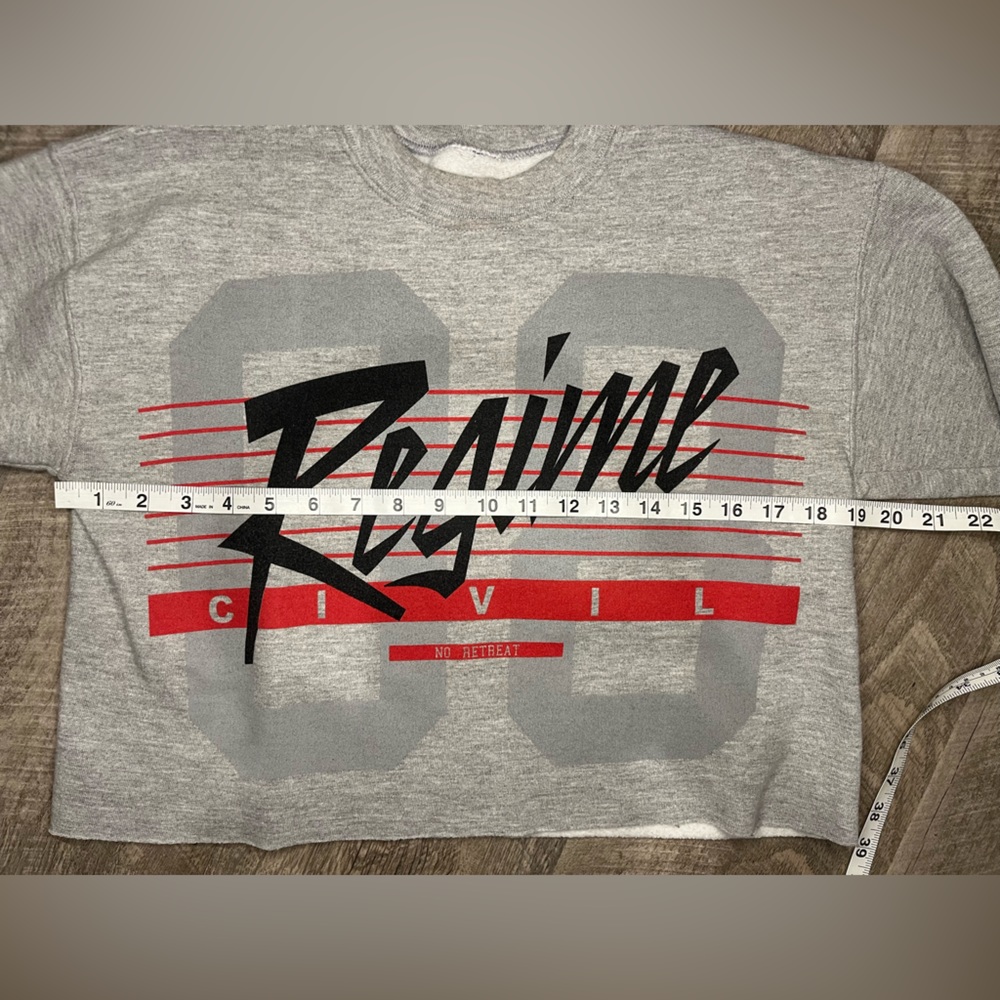 Civil Regime Cropped Sweatshirt Women’s Size Small Gray